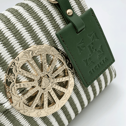 SOFIA SMALL RIVA - Verde Oliva/Bianco