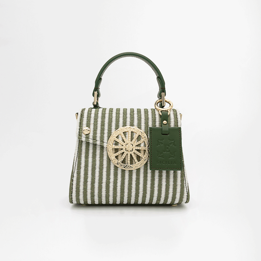 SOFIA SMALL RIVA - Verde Oliva/Bianco